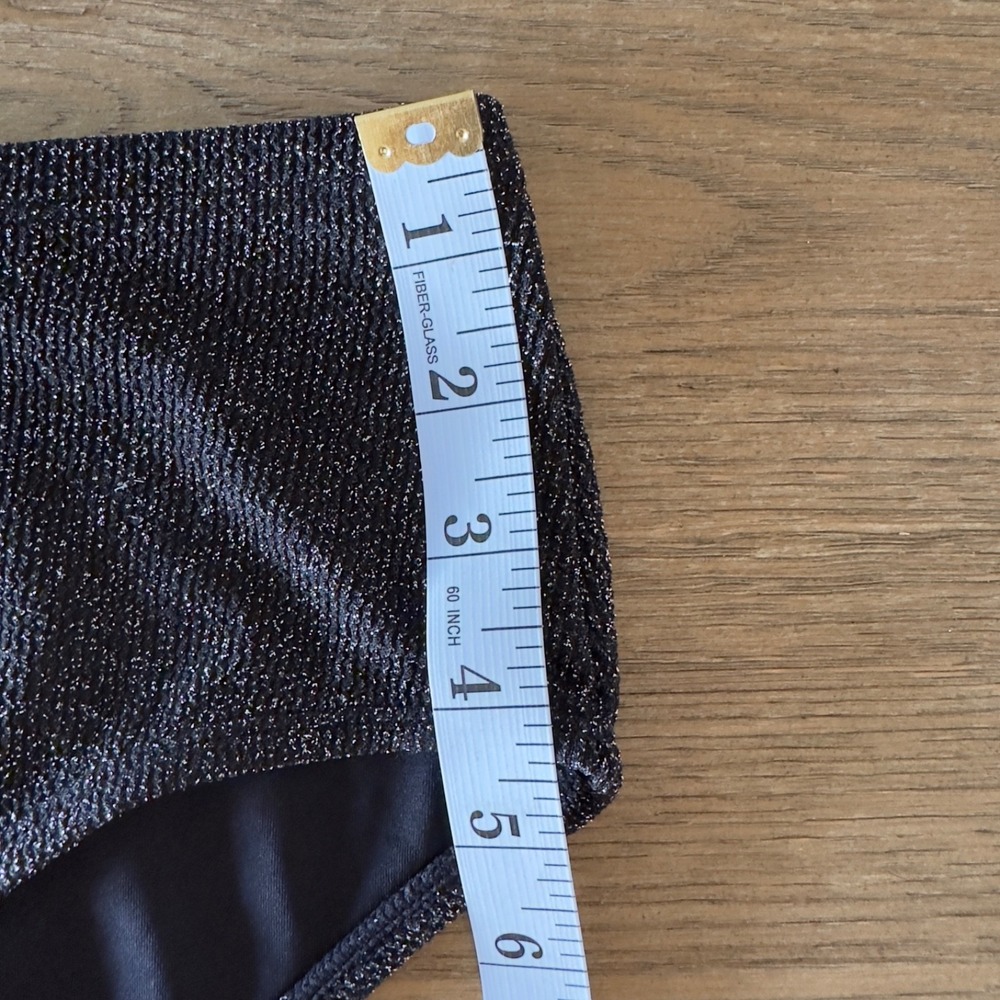 CorpoBonito By Andreia Black Lurex Bikini-Strapless Top‎ & High Waist Brief-$90 - Picture 5 of 13